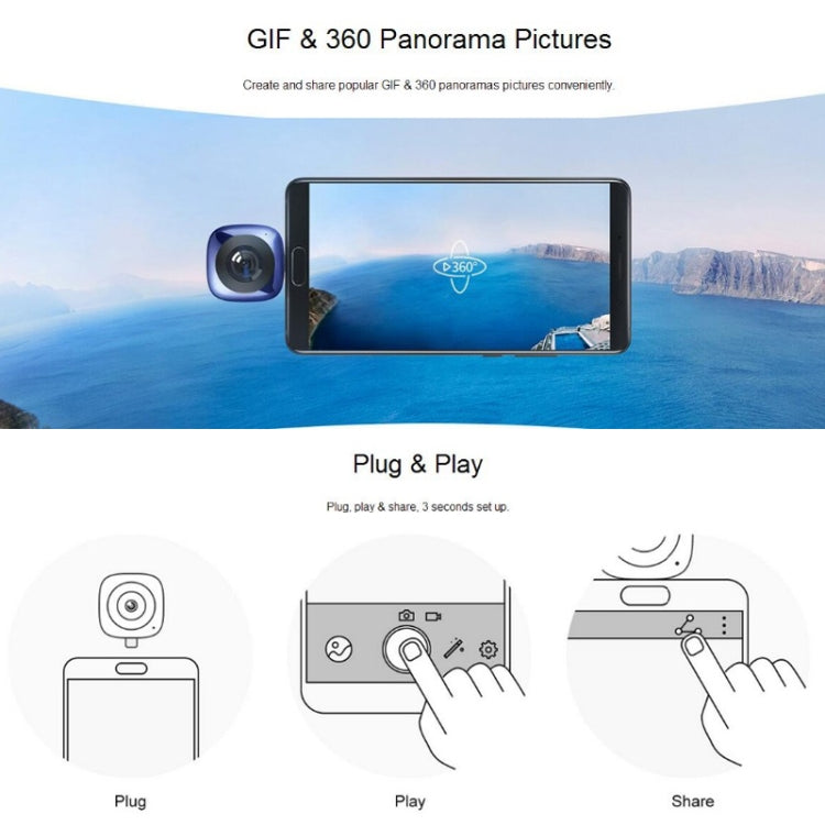 For Huawei CV60 Panoramic Camera with Dual 13 Megapixel Lens, Support 360 Degree Photo / Video, Asteroid / Crystal Ball / Fish Eye Effect, Self-timer, Social Sharing, Animation Production, VR Browsing