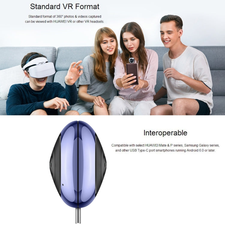For Huawei CV60 Panoramic Camera with Dual 13 Megapixel Lens, Support 360 Degree Photo / Video, Asteroid / Crystal Ball / Fish Eye Effect, Self-timer, Social Sharing, Animation Production, VR Browsing