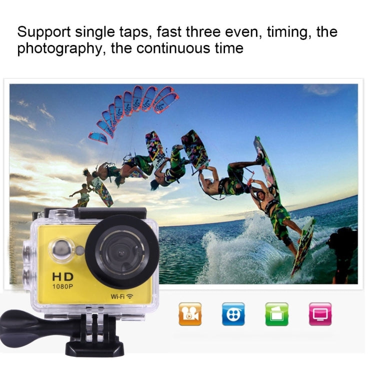 N9 1080P HDMI Waterproof Sport Action Camera Professional Portable 2.0 inch Screen 140 Degrees Wide Angle Lens Support WiFi Function, Water Resistant Depth: 30M