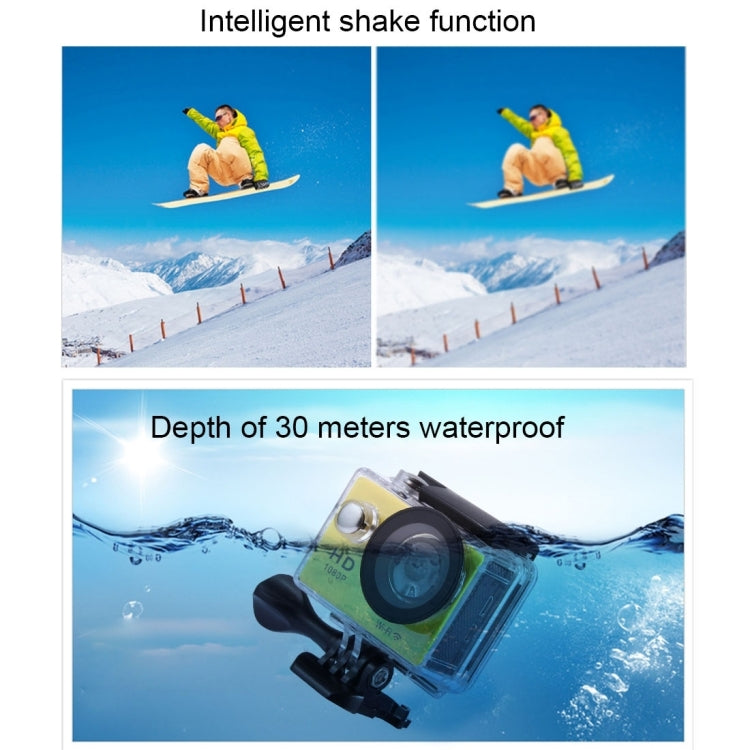 N9 1080P HDMI Waterproof Sport Action Camera Professional Portable 2.0 inch Screen 140 Degrees Wide Angle Lens Support WiFi Function, Water Resistant Depth: 30M