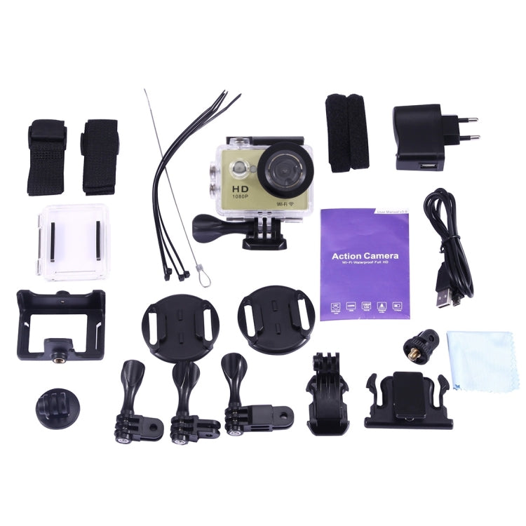 N9 1080P HDMI Waterproof Sport Action Camera Professional Portable 2.0 inch Screen 140 Degrees Wide Angle Lens Support WiFi Function, Water Resistant Depth: 30M