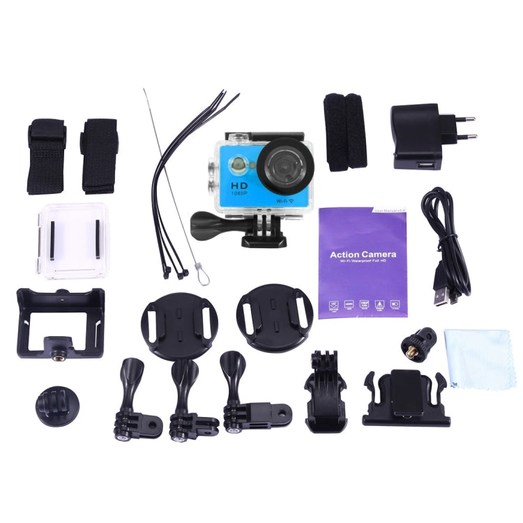 N9 1080P HDMI Waterproof Sport Action Camera Professional Portable 2.0 inch Screen 140 Degrees Wide Angle Lens Support WiFi Function, Water Resistant Depth: 30M