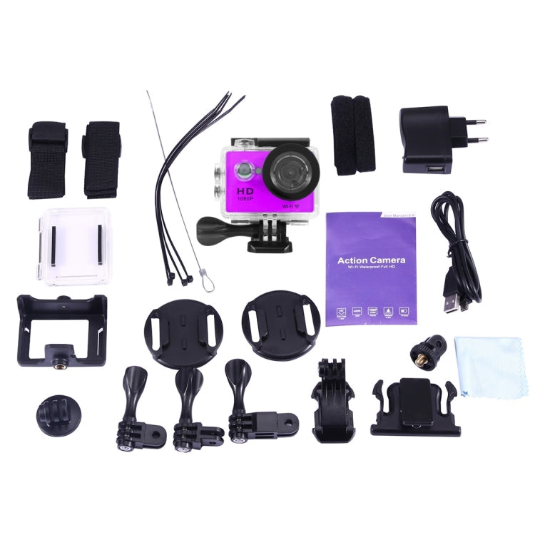 N9 1080P HDMI Waterproof Sport Action Camera Professional Portable 2.0 inch Screen 140 Degrees Wide Angle Lens Support WiFi Function, Water Resistant Depth: 30M