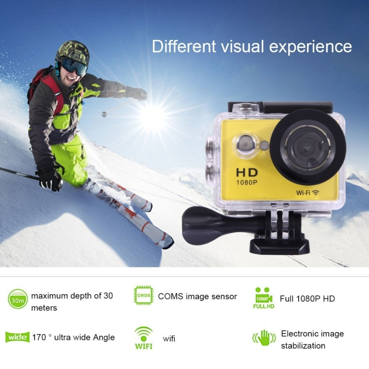N9 1080P HDMI Waterproof Sport Action Camera Professional Portable 2.0 inch Screen 140 Degrees Wide Angle Lens Support WiFi Function, Water Resistant Depth: 30M