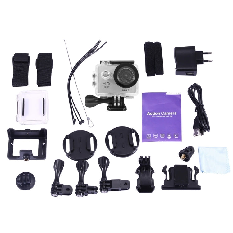 N9 1080P HDMI Waterproof Sport Action Camera Professional Portable 2.0 inch Screen 140 Degrees Wide Angle Lens Support WiFi Function, Water Resistant Depth: 30M