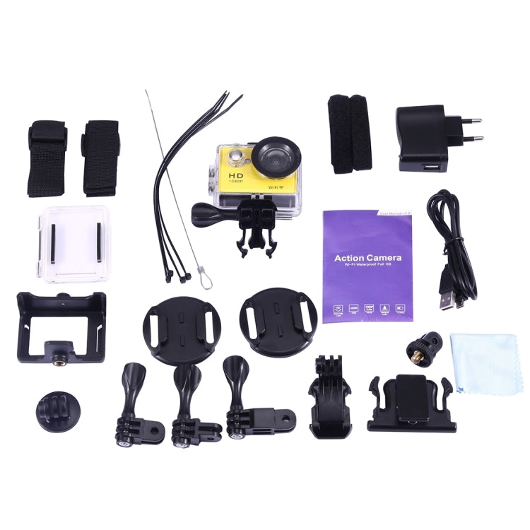 N9 1080P HDMI Waterproof Sport Action Camera Professional Portable 2.0 inch Screen 140 Degrees Wide Angle Lens Support WiFi Function, Water Resistant Depth: 30M