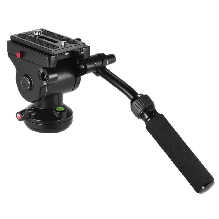 Aluminum Alloy Heavy Duty Video Camera Tripod Action Fluid Drag Head with Sliding Plate for DSLR & SLR Cameras(Black)