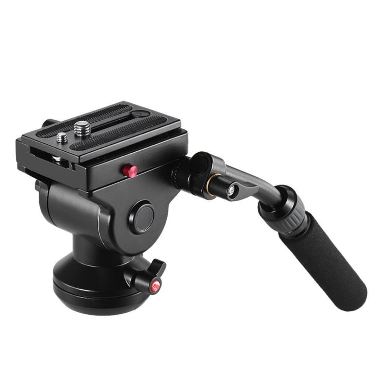 Aluminum Alloy Heavy Duty Video Camera Tripod Action Fluid Drag Head with Sliding Plate for DSLR & SLR Cameras(Black)