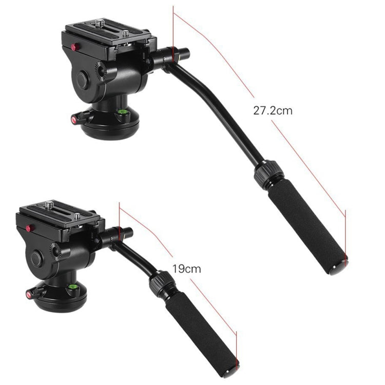 Aluminum Alloy Heavy Duty Video Camera Tripod Action Fluid Drag Head with Sliding Plate for DSLR & SLR Cameras(Black)