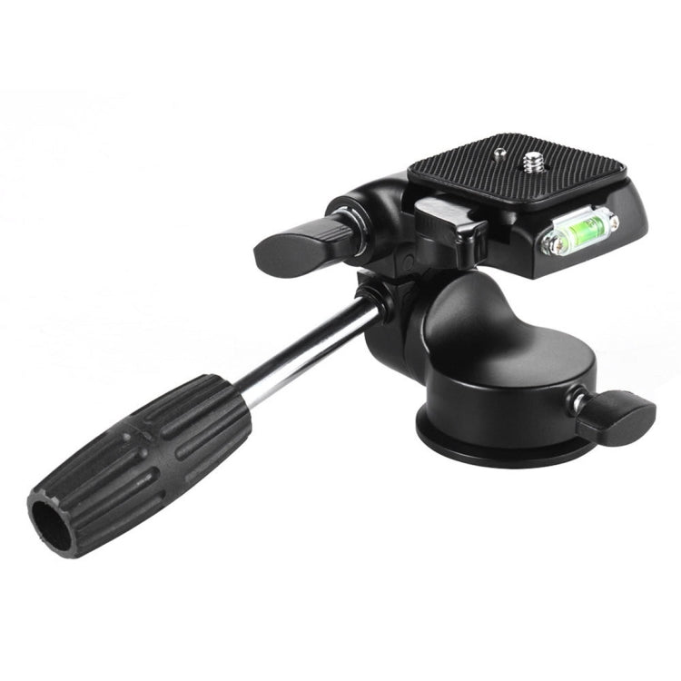 Aluminum Alloy Damping Three-Dimensional Tripod Action Fluid Drag Head with Quick Release Plate (Black)