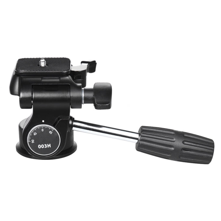 Aluminum Alloy Damping Three-Dimensional Tripod Action Fluid Drag Head with Quick Release Plate (Black)