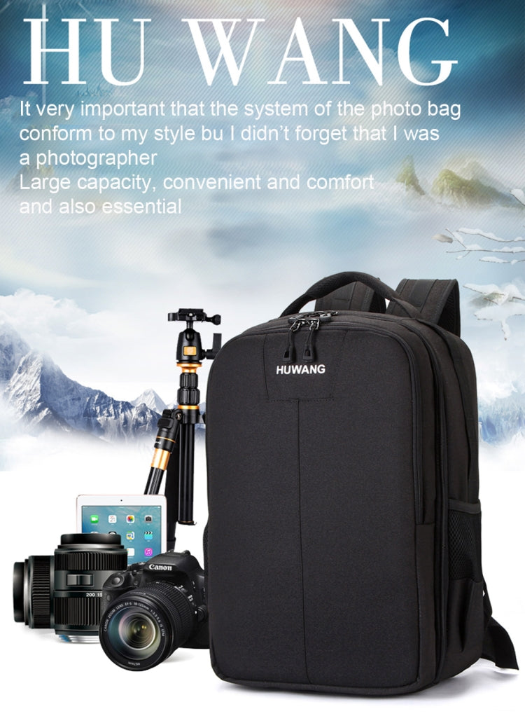 HUWANG Multi-functional Waterproof Dual Shoulder Backpack Padded Shockproof Camera Case Bag