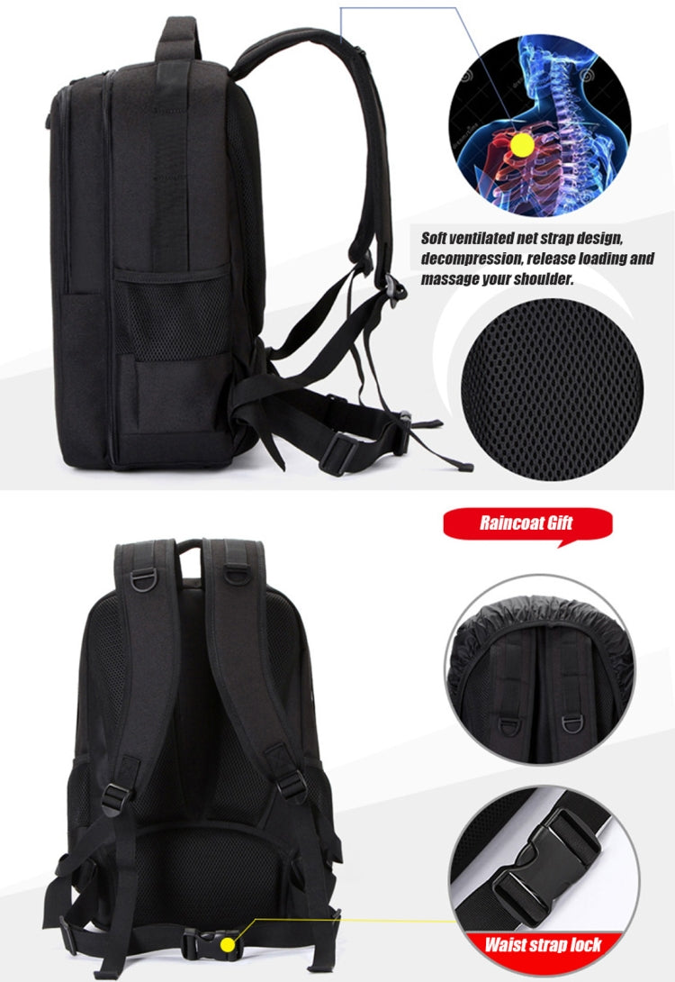 HUWANG Multi-functional Waterproof Dual Shoulder Backpack Padded Shockproof Camera Case Bag