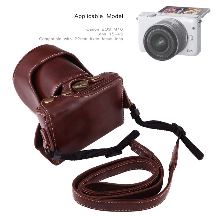 Full Body Camera PU Leather Case Bag with Strap for Canon EOS M10