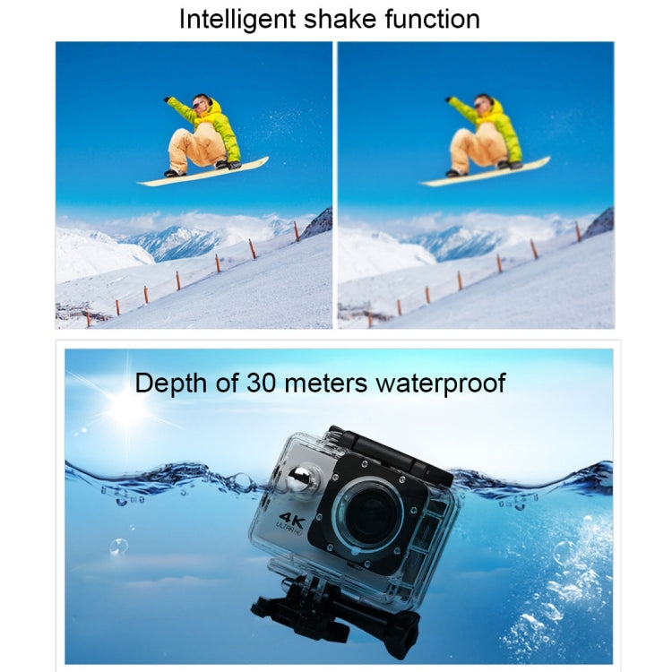 F60R 2.0 inch Screen 4K 170 Degrees Wide Angle WiFi Sport Action Camera Camcorder with Waterproof Housing Case & Remote Controller, Support 64GB Micro SD Card