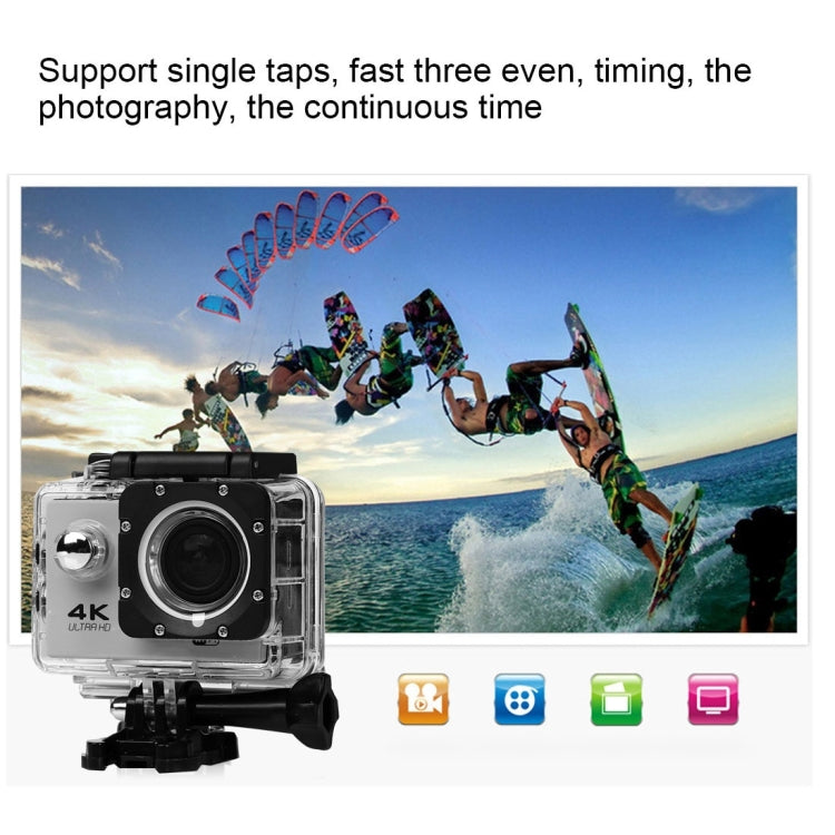 F60R 2.0 inch Screen 4K 170 Degrees Wide Angle WiFi Sport Action Camera Camcorder with Waterproof Housing Case & Remote Controller, Support 64GB Micro SD Card