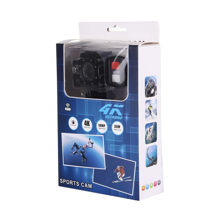F60R 2.0 inch Screen 4K 170 Degrees Wide Angle WiFi Sport Action Camera Camcorder with Waterproof Housing Case & Remote Controller, Support 64GB Micro SD Card
