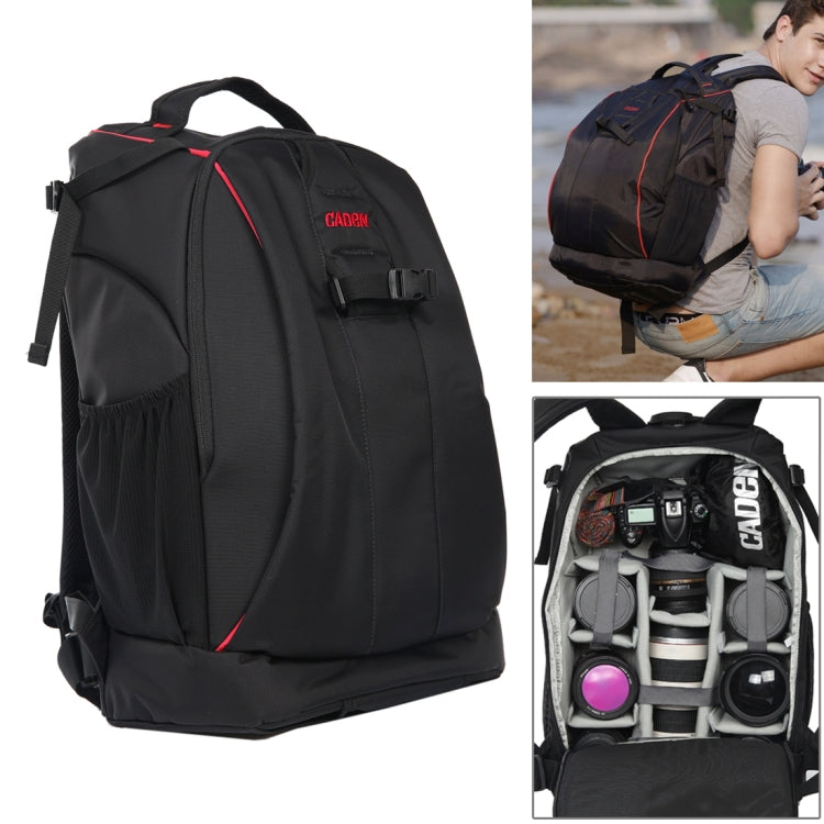 CADEN K7 Large Capacity Tscope Sling Shoulder Cross Digital Camera Bags Case Travel Backpack for Canon Nikon Sony, Size: 47*32*20cm(Black)