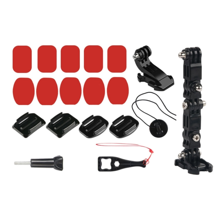 Cycling Helmet Adhesive Multi-Joint Arm Fixed Mount Set with J-Hook Buckle Mount & Screw for DJI Osmo Action, GoPro HERO10 Black /9 Black / HERO8 Black /7 /6 /5 /5 Session /4 Session /4 /3+ /3 /2 /1, Xiaoyi and Other Action Cameras