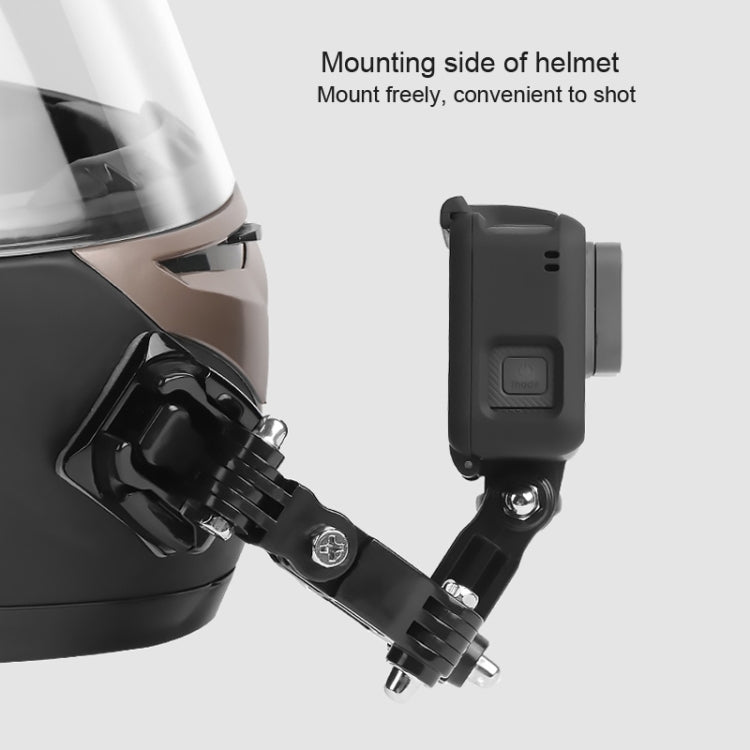Cycling Helmet Adhesive Multi-Joint Arm Fixed Mount Set with J-Hook Buckle Mount & Screw for DJI Osmo Action, GoPro HERO10 Black /9 Black / HERO8 Black /7 /6 /5 /5 Session /4 Session /4 /3+ /3 /2 /1, Xiaoyi and Other Action Cameras