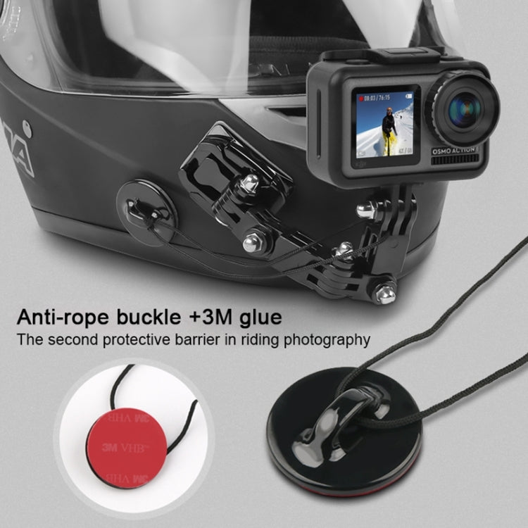 Cycling Helmet Adhesive Multi-Joint Arm Fixed Mount Set with J-Hook Buckle Mount & Screw for DJI Osmo Action, GoPro HERO10 Black /9 Black / HERO8 Black /7 /6 /5 /5 Session /4 Session /4 /3+ /3 /2 /1, Xiaoyi and Other Action Cameras