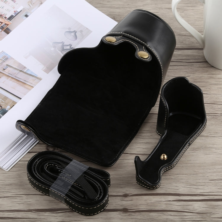 Full Body Camera PU Leather Case Bag with Strap for Sony A6300