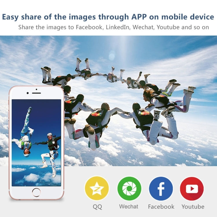 G601 12MP Dual Lens 720 Degree Panorama Sport Action Camera, Support WiFi & 128GB Micro SD Card