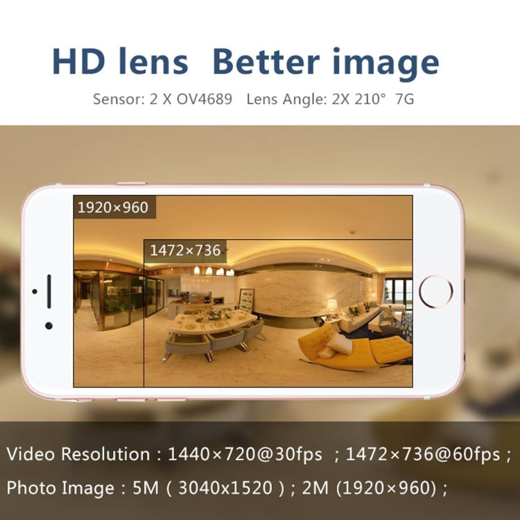 G601 12MP Dual Lens 720 Degree Panorama Sport Action Camera, Support WiFi & 128GB Micro SD Card