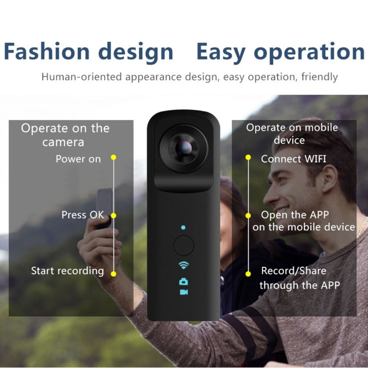 G601 12MP Dual Lens 720 Degree Panorama Sport Action Camera, Support WiFi & 128GB Micro SD Card