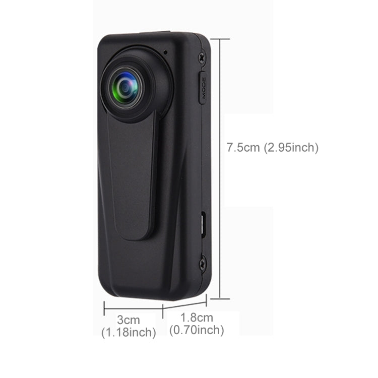 F1 FHD 140 Degree Wide Angle Viewing Mini DV Recorder Camera with Clip, Support Motion Detection & 128GB Micro SD Card(Black)