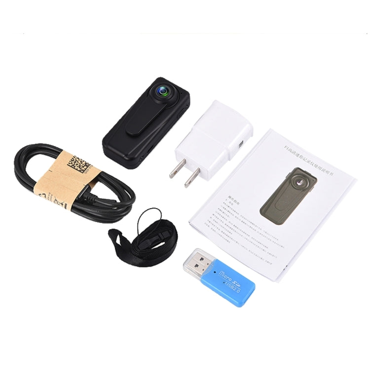 F1 FHD 140 Degree Wide Angle Viewing Mini DV Recorder Camera with Clip, Support Motion Detection & 128GB Micro SD Card(Black)