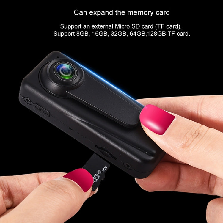 F1 FHD 140 Degree Wide Angle Viewing Mini DV Recorder Camera with Clip, Support Motion Detection & 128GB Micro SD Card(Black)