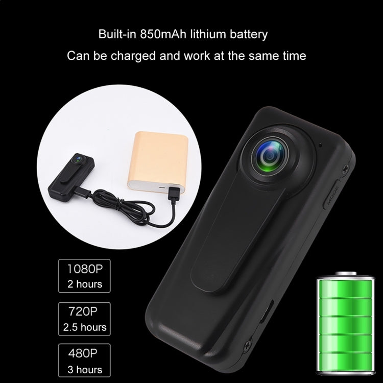 F1 FHD 140 Degree Wide Angle Viewing Mini DV Recorder Camera with Clip, Support Motion Detection & 128GB Micro SD Card(Black)