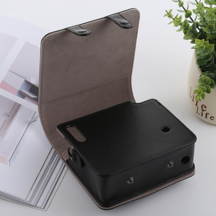 Retro Style Full Body Camera PU Leather Case Bag with Strap for FUJIFILM instax SQUARE SQ6 (Black)