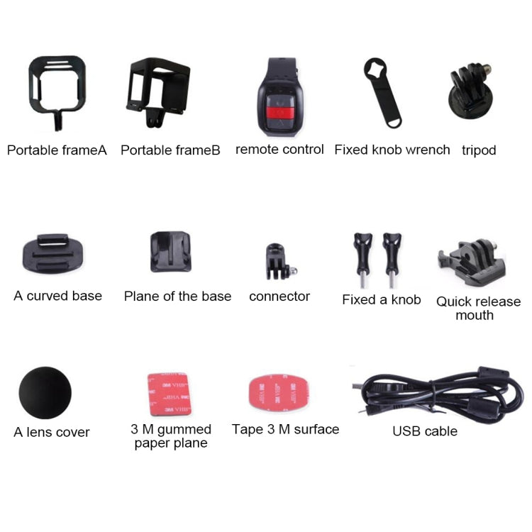 CUBE360H 0.83 inch HD Screen 220 Degrees & 360 Degrees Panorama Sport Action Camera Camcorder with Wearable Wrist 2.4G Wireless Remote Controller, Support 32GB Micro SD Card, Water Resistant Depth: 10M