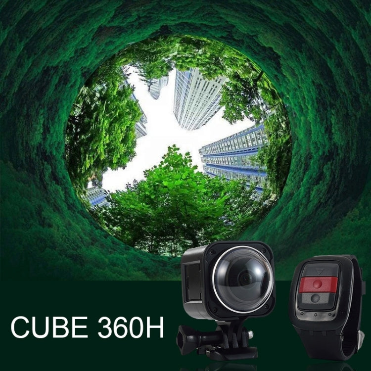 CUBE360H 0.83 inch HD Screen 220 Degrees & 360 Degrees Panorama Sport Action Camera Camcorder with Wearable Wrist 2.4G Wireless Remote Controller, Support 32GB Micro SD Card, Water Resistant Depth: 10M