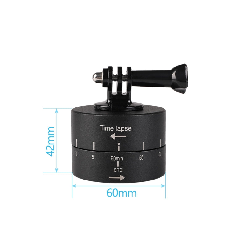 360 Degree Auto Rotation 60 Minutes Time Lapse Stabilizer Tripod Head Adapter for GoPro(Black)