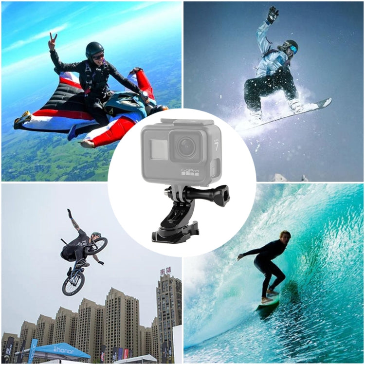 GP451 360-degree Rotating J-type Base for GoPro Hero11 Black / HERO10 Black /9 Black /8 Black /7 /6 /5 /5 Session /4 Session /4 /3+ /3 /2 /1, DJI Osmo Action and Other Action Cameras
