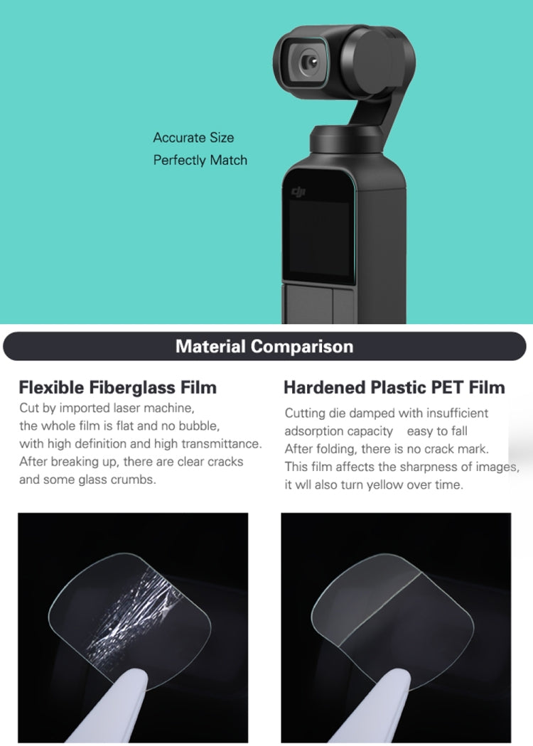 Sunnylife 4 PCS Lens Film Screen Fiberglass Film for DJI OSMO Pocket Gimbal