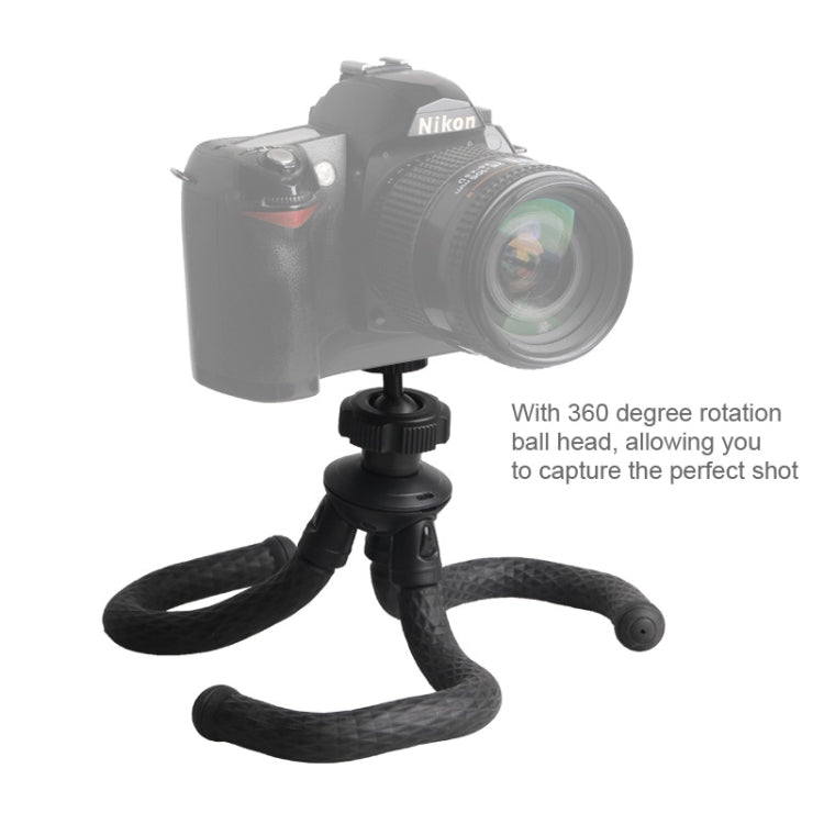 V-R1 Mini Octopus Flexible Tripod Holder with Ball Head for SLR Cameras, GoPro, Cellphone(Black)