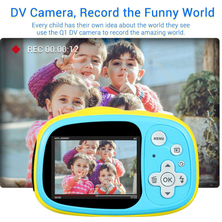 OUKITEL Q1 5.0 MP 2.0 inch HD Screen Digital DV Camera for Children, Support 32GB TF Card IP68 Waterproof