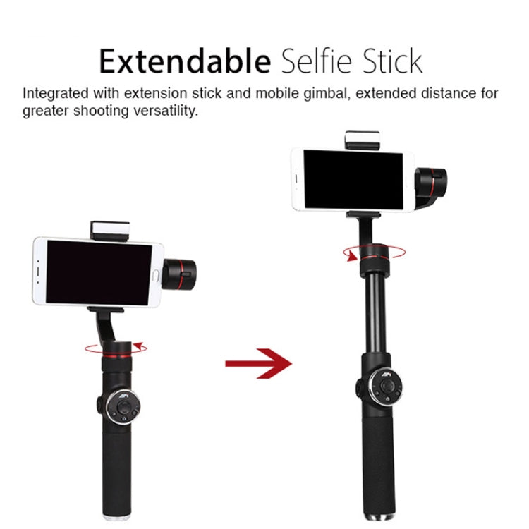 AFI V5 Smooth 3-Axis Handheld Aluminum Brushless Gimbal Stabilizer with Tripod Mount & Fill Light for Smartphones within 6 inch, Support Face Tracking(Black)