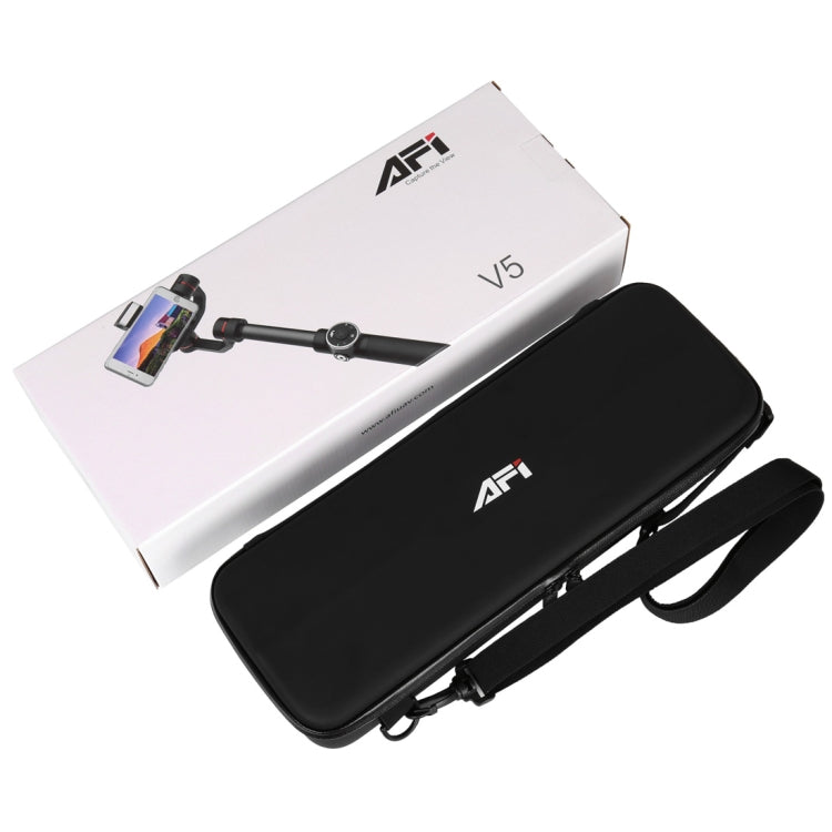 AFI V5 Smooth 3-Axis Handheld Aluminum Brushless Gimbal Stabilizer with Tripod Mount & Fill Light for Smartphones within 6 inch, Support Face Tracking(Black)