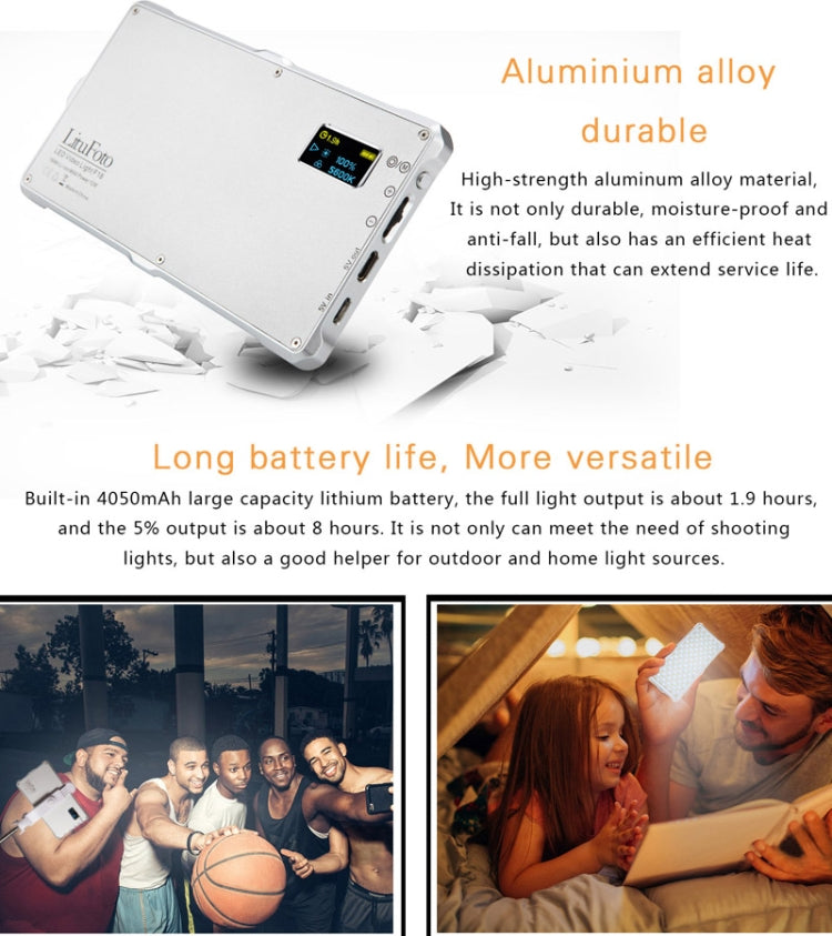 F18 Pocket 180 LEDs Professional Vlogging Photography Video & Photo Studio Light with OLED Display for Canon / Nikon DSLR Cameras(White)