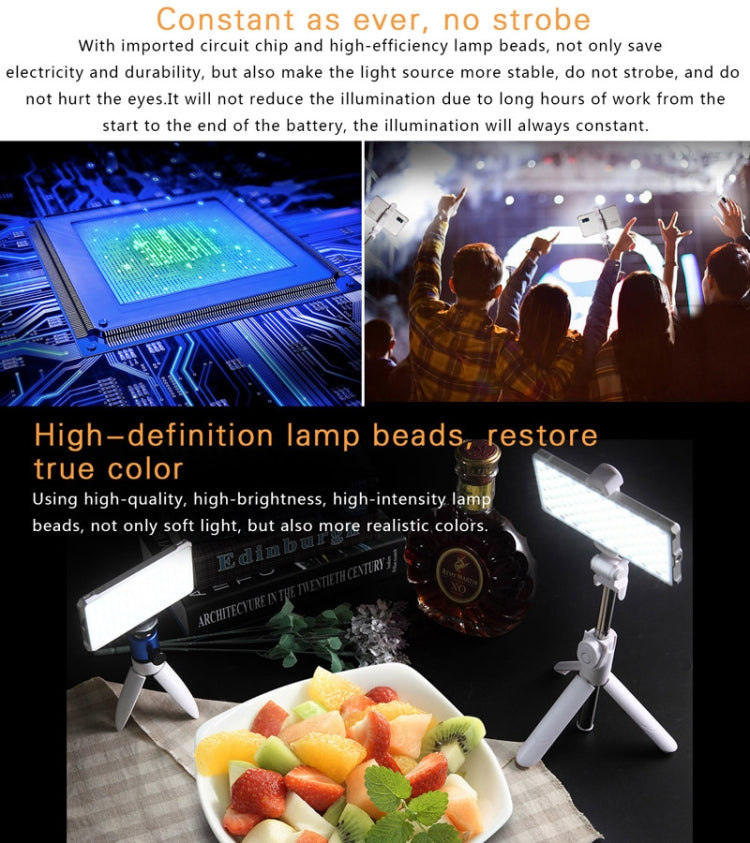 F18 Pocket 180 LEDs Professional Vlogging Photography Video & Photo Studio Light with OLED Display for Canon / Nikon DSLR Cameras(White)