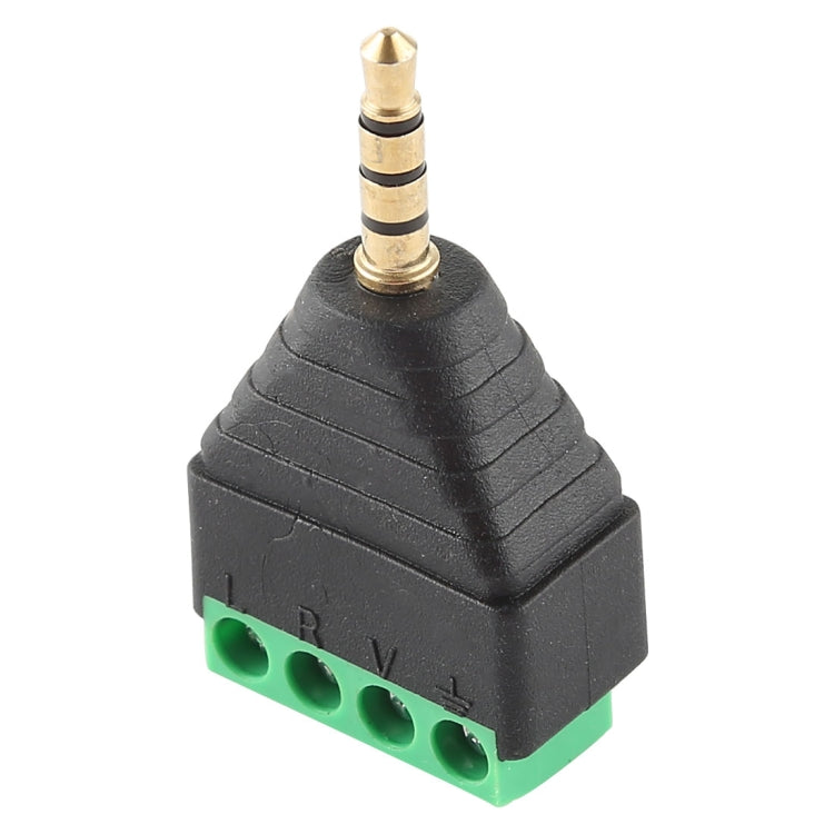 3.5mm Male Plug 4 Pole 4 Pin Terminal Block Stereo Audio Connector