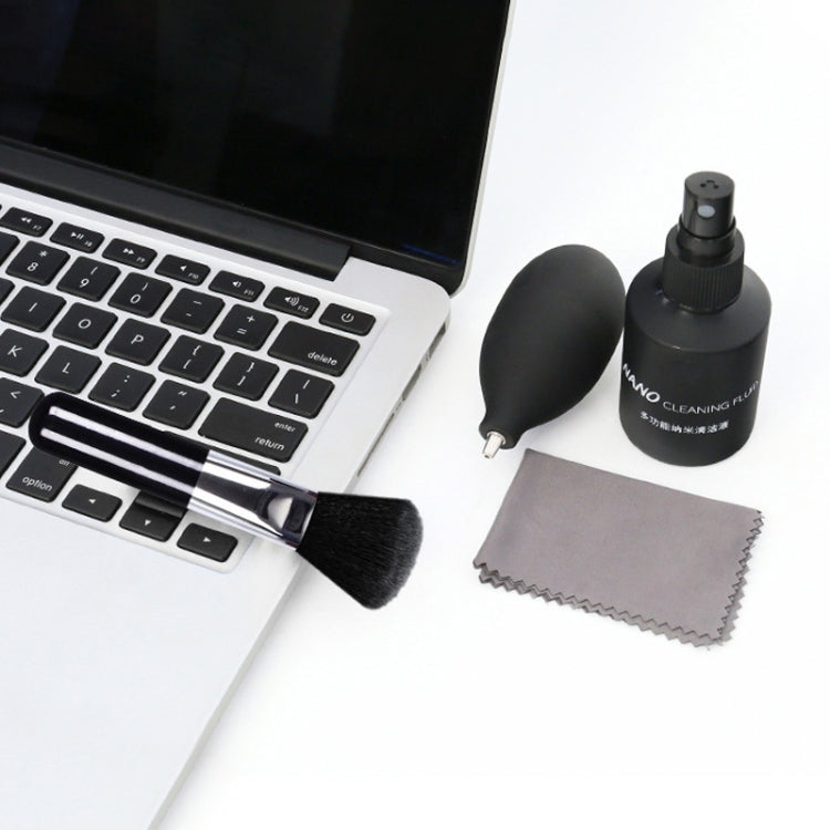 5 in 1 Nano Cleaning Solution + Cleaning Brush + Fiber Wiping Cloth + Cleaning Air Blower Computer Screen Cleaning Solution Digital Product Cleaner Set