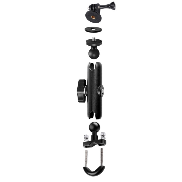 9cm Connecting Rod 20mm Ball Head Motorcycle Handlebar Fixed Mount Holder with Tripod Adapter & Screw for GoPro Hero11 Black / HERO10 Black /9 Black /8 Black /7 /6 /5 /5 Session /4 Session /4 /3+ /3 /2 /1, DJI Osmo Action and Other Action Cameras(Black)