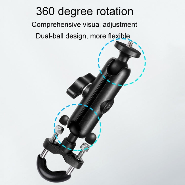 9cm Connecting Rod 20mm Ball Head Motorcycle Handlebar Fixed Mount Holder with Tripod Adapter & Screw for GoPro Hero11 Black / HERO10 Black /9 Black /8 Black /7 /6 /5 /5 Session /4 Session /4 /3+ /3 /2 /1, DJI Osmo Action and Other Action Cameras(Black)