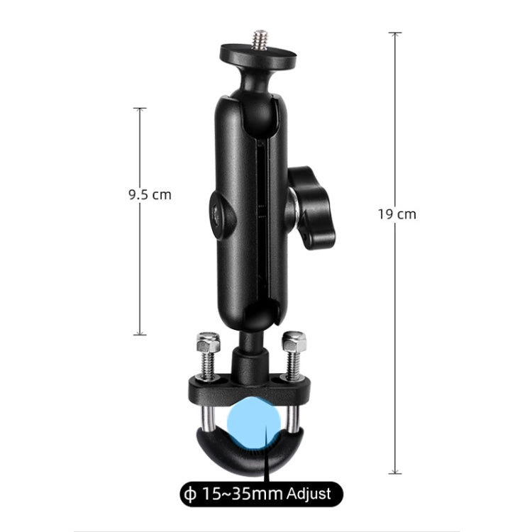9cm Connecting Rod 20mm Ball Head Motorcycle Handlebar Fixed Mount Holder with Tripod Adapter & Screw for GoPro Hero11 Black / HERO10 Black /9 Black /8 Black /7 /6 /5 /5 Session /4 Session /4 /3+ /3 /2 /1, DJI Osmo Action and Other Action Cameras(Black)